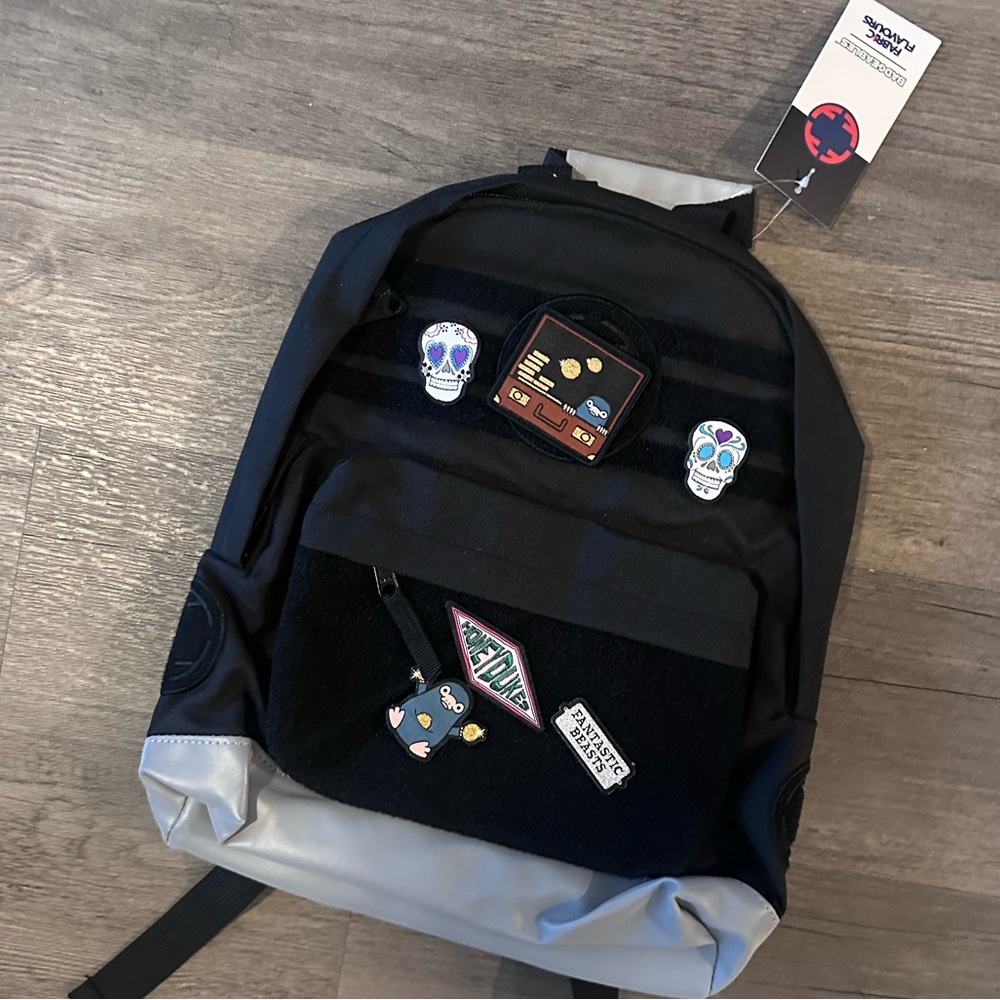 NWT Harry Potter Badgeables Black Backpack bag With Velcro Patches For Women